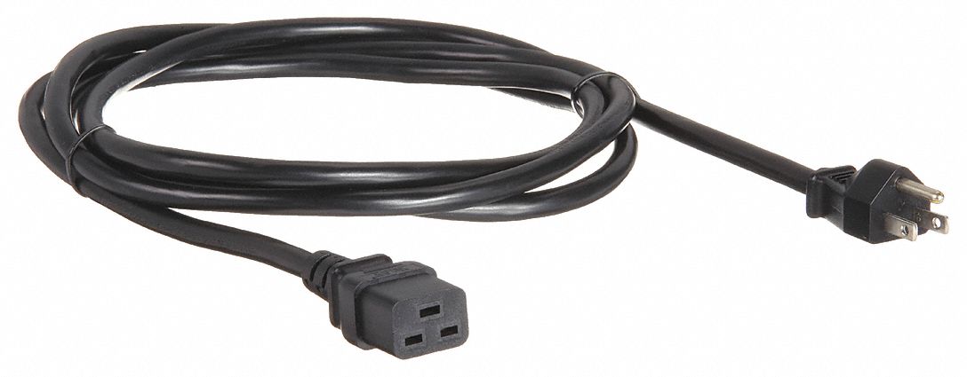 Power Cord: 8.2 ft Lg, NEMA 5-15P Plug, Port IEC C19, SJT, 12 A Max. Amps