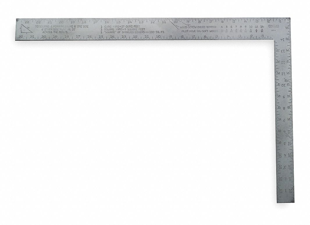 STANLEY Carpenters Square, Alum, 24 x 16 In 6R15545300 Grainger