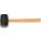 RUBBER MALLET, WOOD HANDLE, 18 OZ HEAD WT, 2 3/8 IN DIA, 4 IN HEAD L, 14 IN OVERALL L