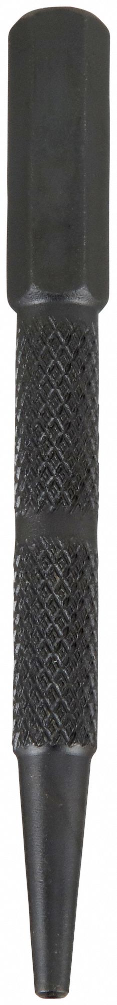 Nail Set: 4 in Overall Lg, 3/32 in Tip Size, Knurled Grip, Pouch