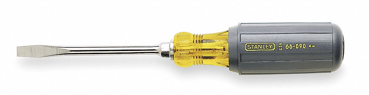 SCREWDRIVER,SLOTTED,1/4X4IN,ROUND W/HEX