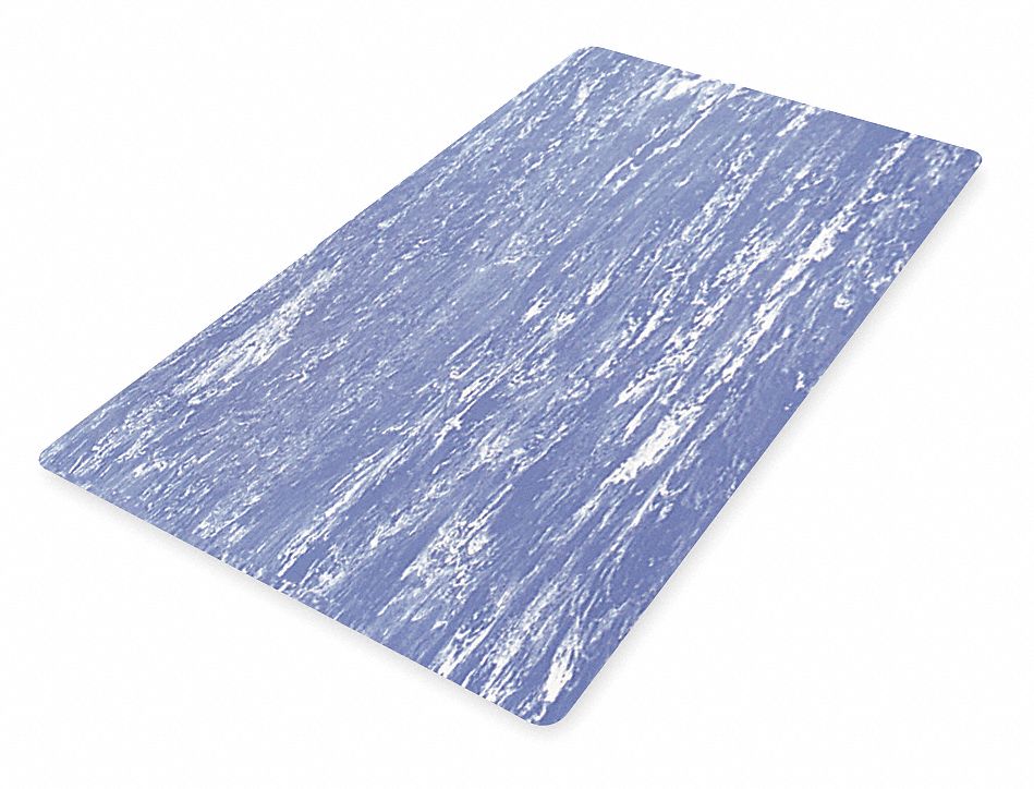 NOTRAX Antifatigue Mat Marble, 2 ft x 3 ft, 1 in Thick, Blue, Vinyl