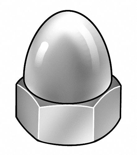 ECROU BORGNE,DROIT,INOX,0,469 PO H,PQ/25