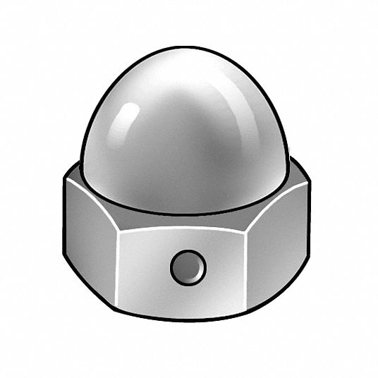 GRAINGER APPROVED 3/4"10 SelfLocking Cap Nut, Plain Finish, Stainless