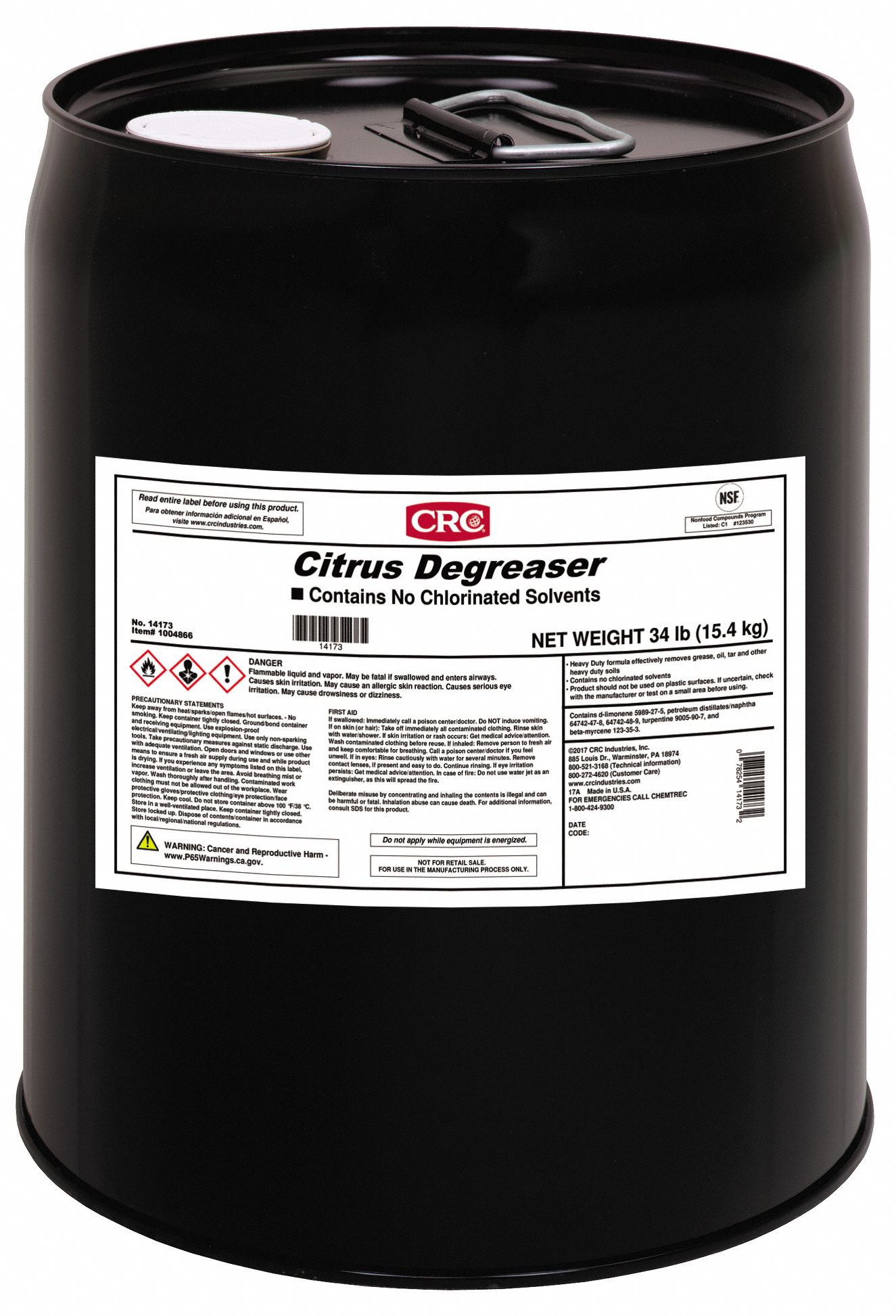 CRC, Solvent Based, Bucket, Heavy Duty Cleaner/Degreaser 6RA7714173 Grainger