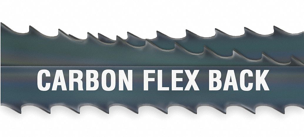 Band Saw Blade: Carbon Steel, 13 ft 1/2 in, Flex Back, 1/2 in Blade Wd, 0.03 in Blade Thick