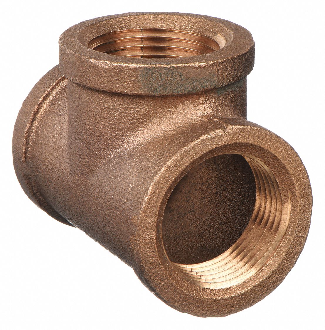 TEE: RED BRASS, ¼ IN X ¼ IN X ¼ IN FITTING, FEMALE NPT X FEMALE NPT X FEMALE NPT
