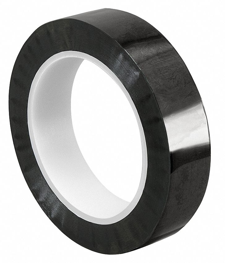 SPLICING TAPE, SINGLE-SIDED, BLACK, 1 IN X 72 YD, 2 MIL THICK, POLYESTER FILM, ACRYLIC