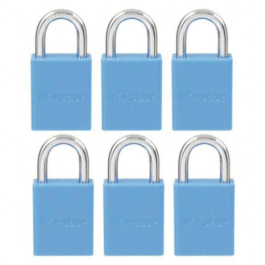 MASTER LOCK, Keyed Alike, Aluminum, Lockout Padlock 6REL96835KAS6BLU