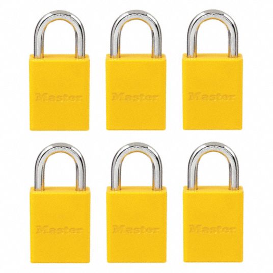 MASTER LOCK, Keyed Alike, Aluminum, Lockout Padlock 6REN36835KAS6YLW Grainger