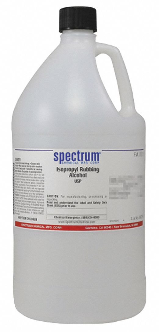 Isopropyl Rubbing Alcohol: USP, 4 L, 67-63-0/7732-18-5, 70% Concentration, Alcohol/Solvent, Jug, 1
