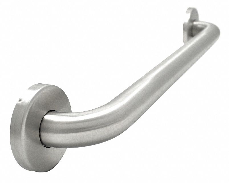 WINGITS Length 36 in, Smooth, Stainless Steel, Grab Bar, Silver 6RGJ6