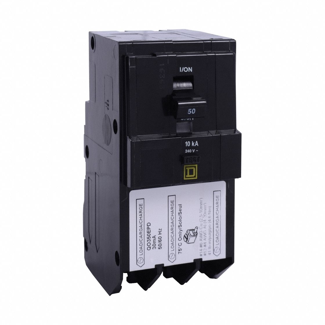 Miniature Circuit Breaker: 50 A, 240V AC, Three Phase, 10kA at 240V AC, 3 Poles