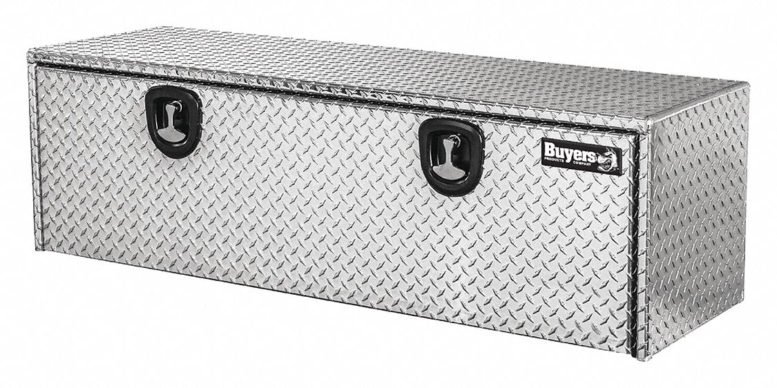 Underbody Truck Box: Underbody Truck Box, Single Drop-Down Door Door, Silver, Keyed