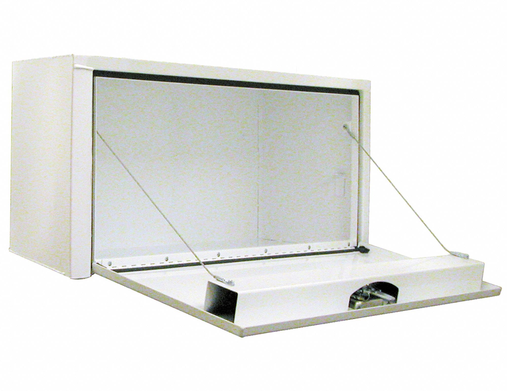 Underbody Truck Box: Underbody Truck Box, Single Drop-Down Door Door, White, Steel