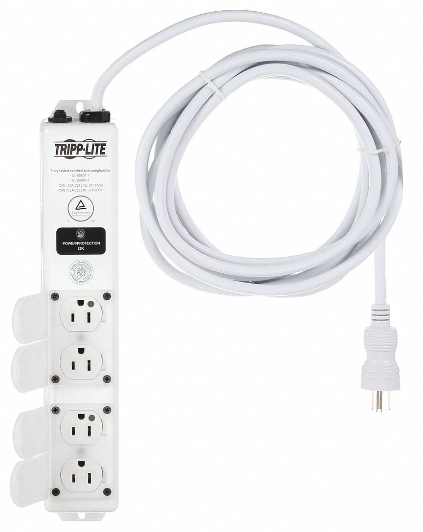 TRIPP LITE, 4 Outlets, Hospital Grade NEMA 515R, Surge Protector