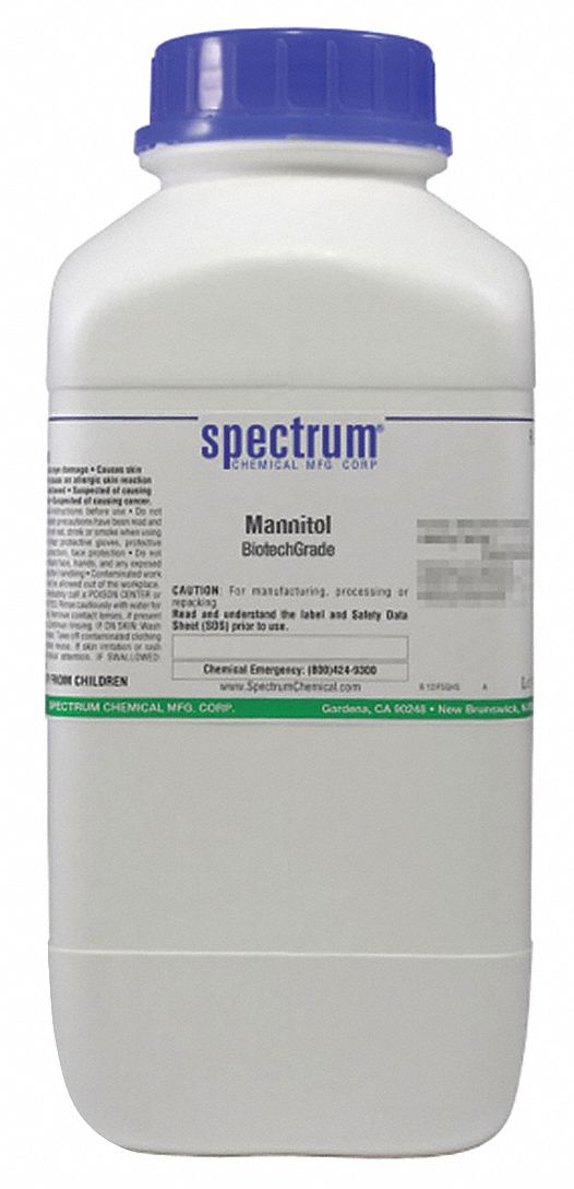 Mannitol: Lab, 2.5 kg, 69-65-8, Reagent, Powder, Drum, Plastic, 24 mo Shelf Life, 1