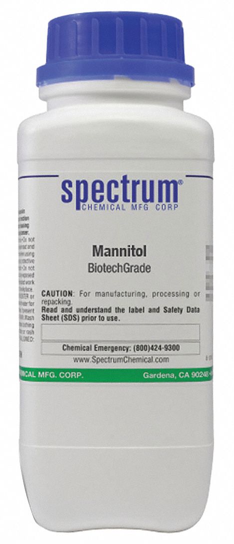 Mannitol: Lab, 500 g, 69-65-8, Reagent, Powder, Bottle, Plastic, 24 mo Shelf Life, 1