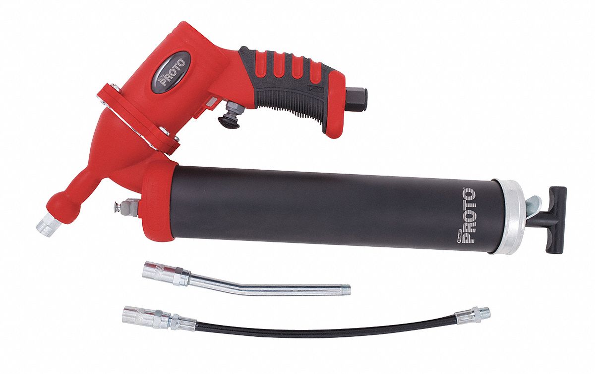 PROTO AirOperated Grease Gun, 3,600 psi, 30.0 Strokes per Oz., Bulk