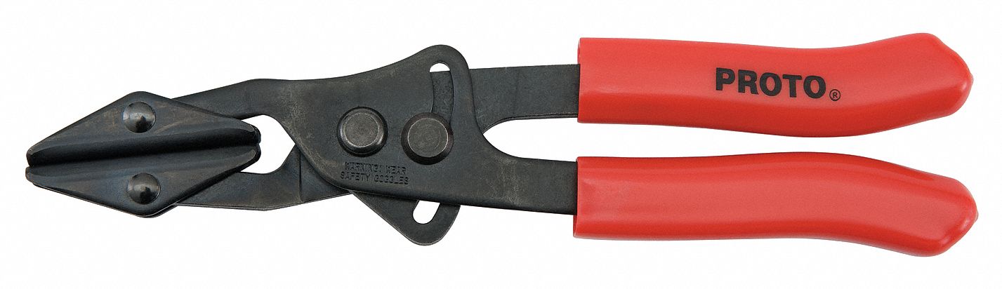 AUTO PINCH OFF PLIER, 1½ IN JAW L, 9¼ IN OVERALL L, AIR CUSHION GRIP HANDLE, FLAT, 9 TO 11 IN