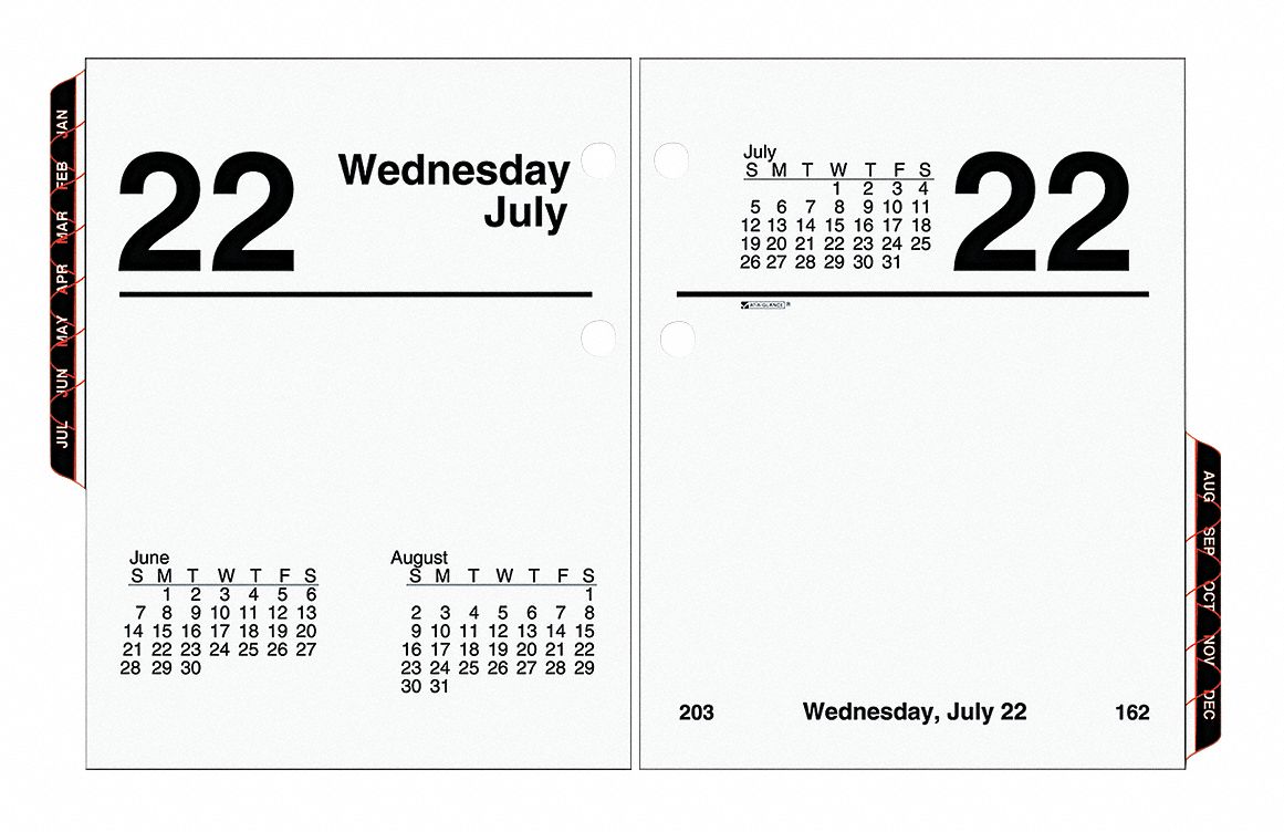 ATAGLANCE Desk Calendar Refill, Format One Page Saturday, One Page