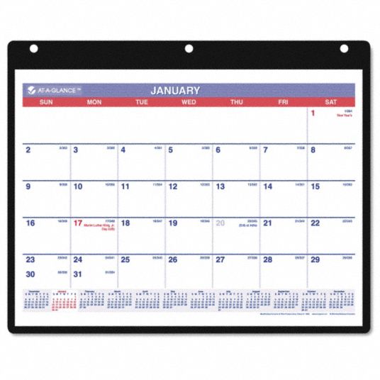 AT-A-GLANCE Desk/Wall Calendar, Format One Month Per Page, Sheet Size ...