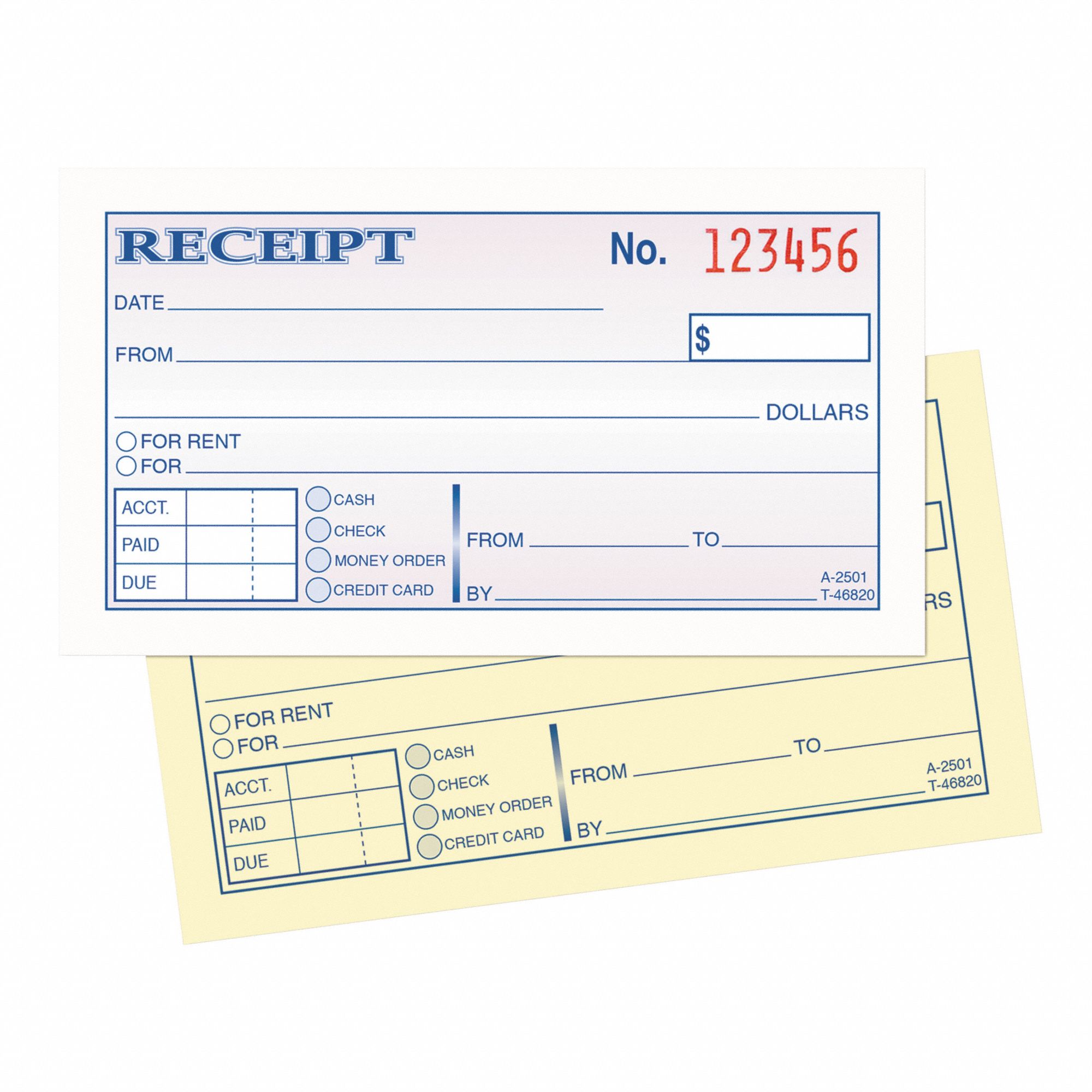 Tops money rent receipt book number of sheets 50 number of duplicates