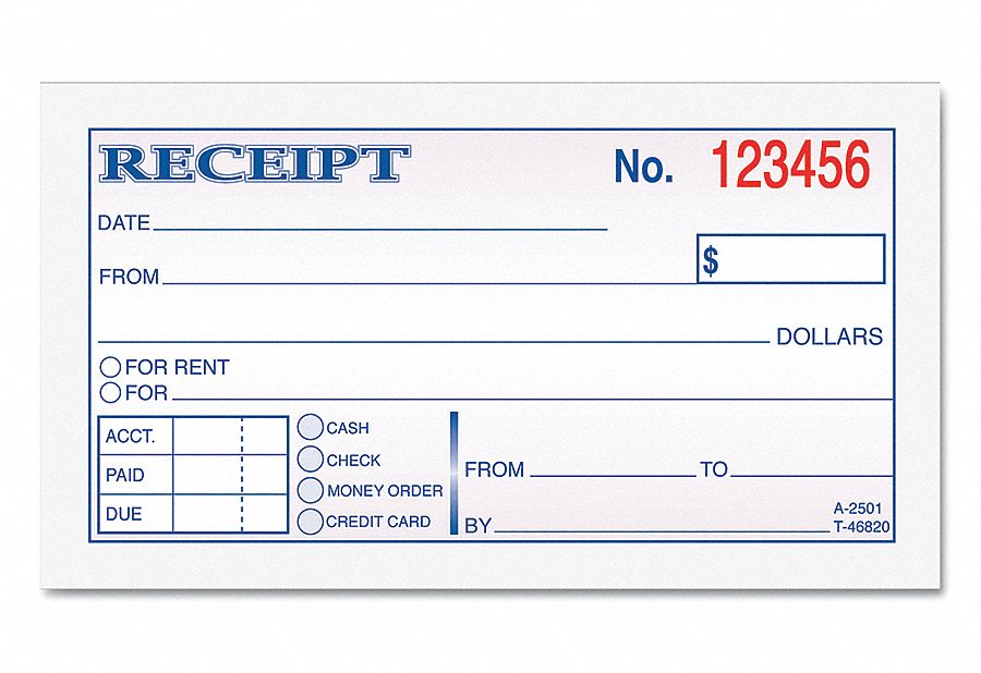 TOPS Money/Rent Receipt Book,2-3/4x4-7/8 - 6RNJ0|TOP46820 ...