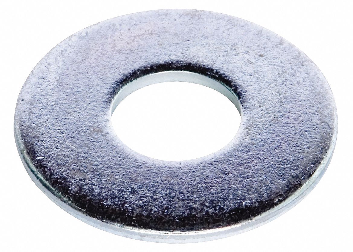 GRAINGER APPROVED Steel Flat Washer, Zinc Plated Fastener Finish, Fits Bolt Sizes 3/4 in, 2 in
