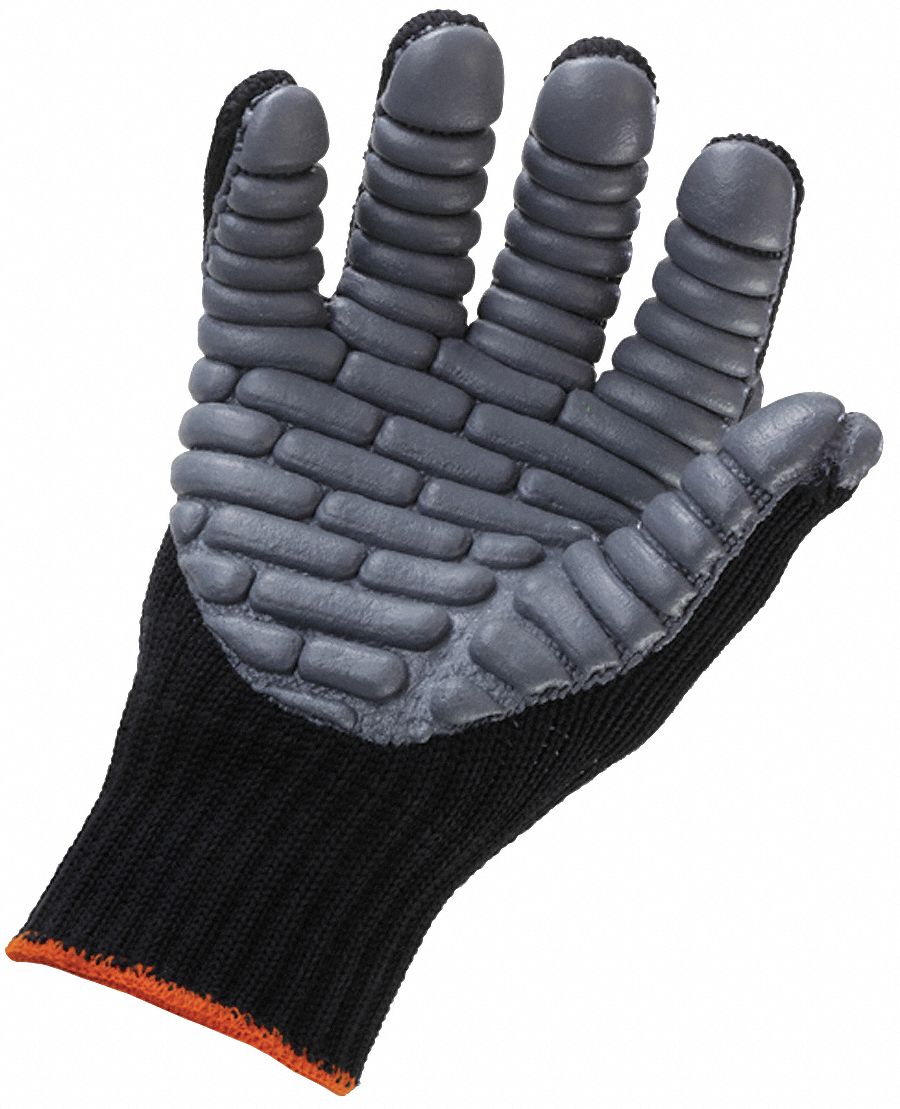 PROFLEX 9000 ANTI-VIBRATION GLOVES, XL, 10, BLK, ELASTIC CUFF, CHLOROPRENE RUBBER, 7 GA