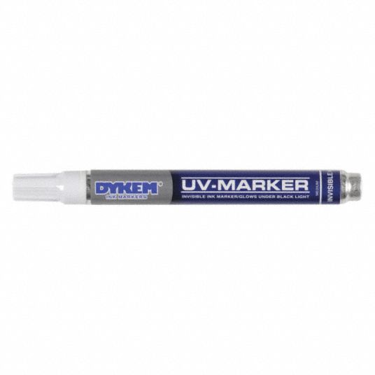 Dykem Permanent UV Marker with Medium Tip size, Clear-Invisible 91195-1