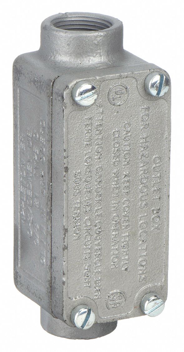 Conduit Outlet Body: Iron, Triple Coat Epoxy Coating, 1/2 in Trade Size, C Body, Threaded