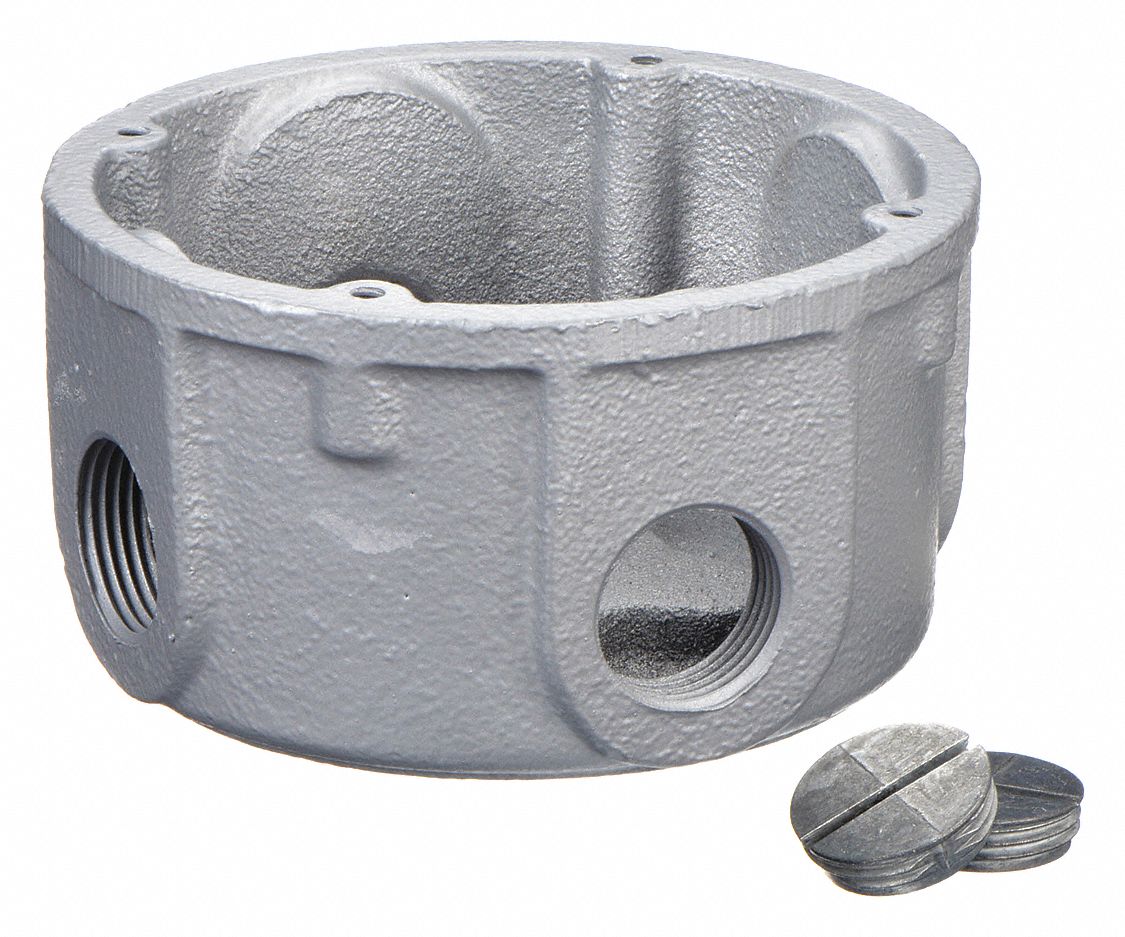 Conduit Outlet Body: Iron, 3/4 in Trade Size, X Body, 23 cu in Body Capacity, Threaded Hub
