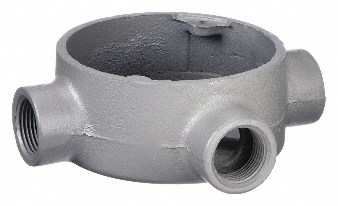 Iron, 3/4 in Trade Size, Conduit Outlet Body 6RUU4SEHT75 Grainger