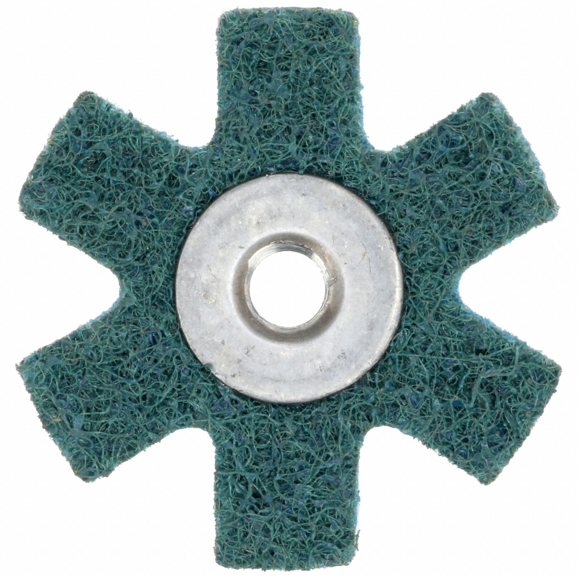 Abrasive Star: 1 1/2 in Dia, 1/4"-20 Eyelet, Aluminum Oxide, Very Fine, SR-ZA
