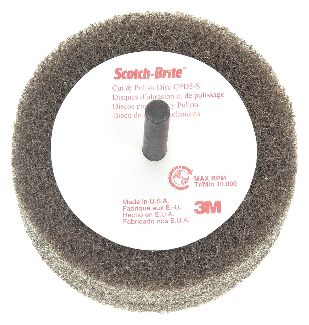 SCOTCHBRITE NonWoven, Straight, Mounted Flap Wheel, Aluminum Oxide, 3 in Diameter 6RV96