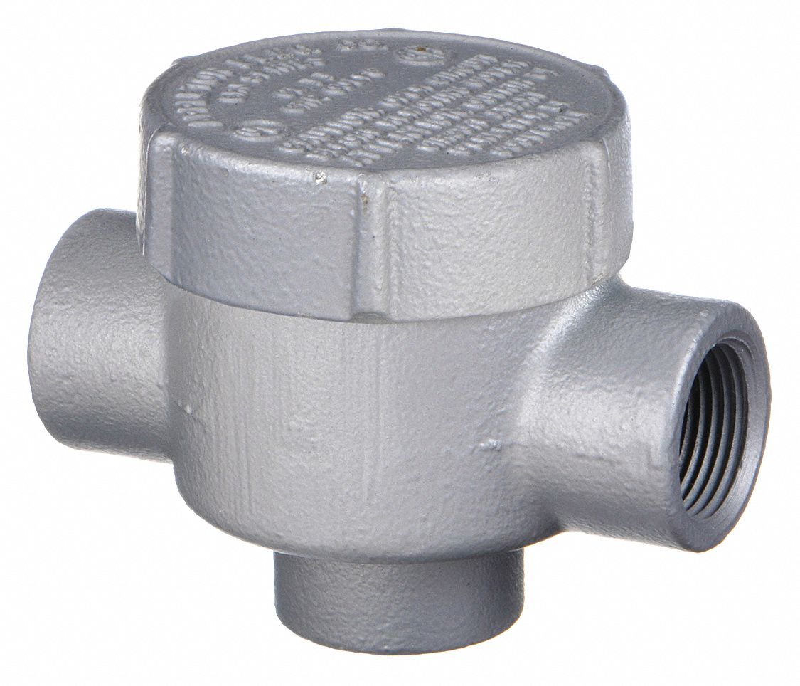 Conduit Outlet Body: Iron, Triple Coat Epoxy Coating, GRJ, 1/2 in Trade Size, CA Body, Threaded