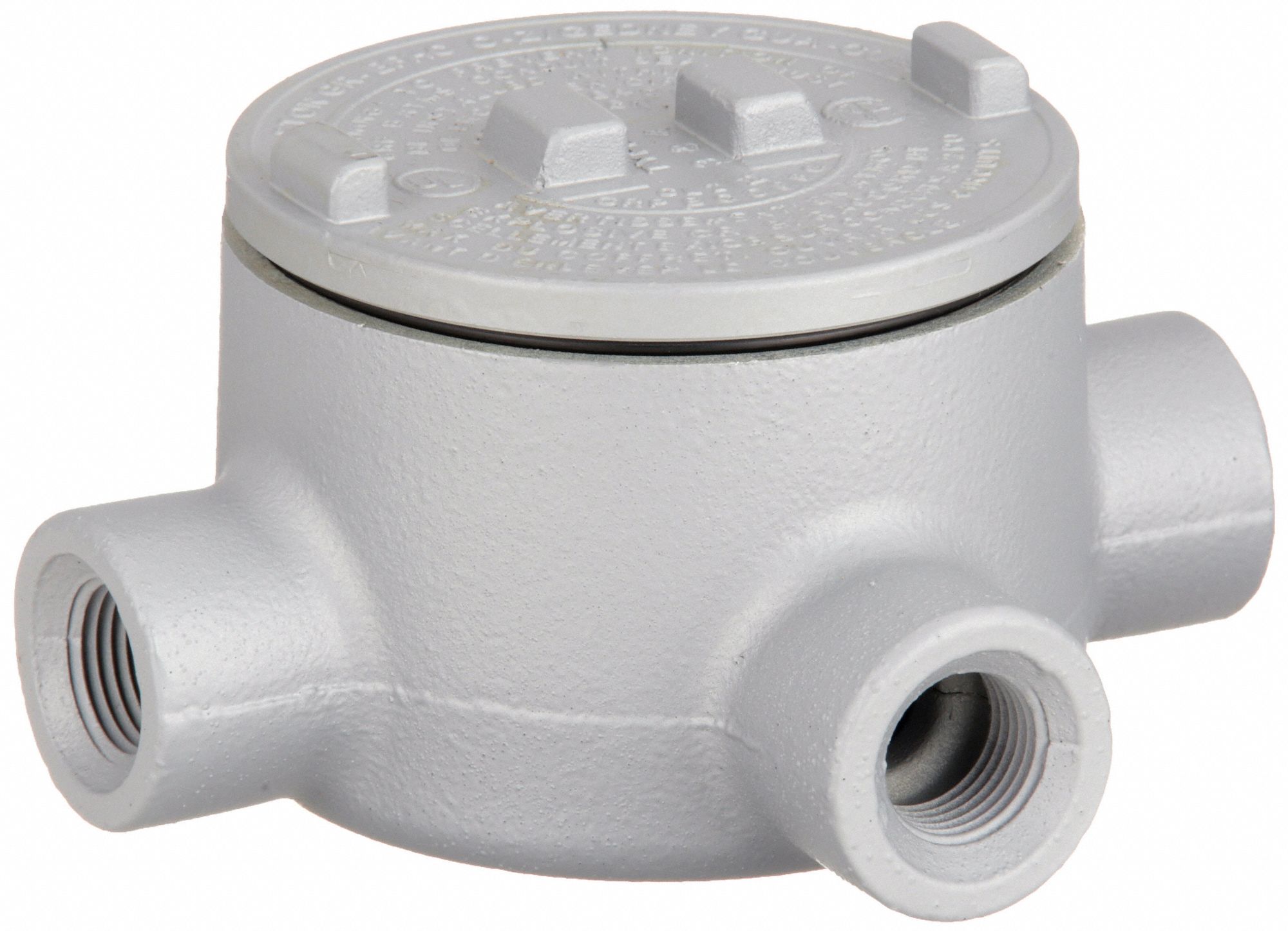 Conduit Outlet Body: Iron, GR, 1 1/2 in Trade Size, T Body, 72 cu in Body Capacity