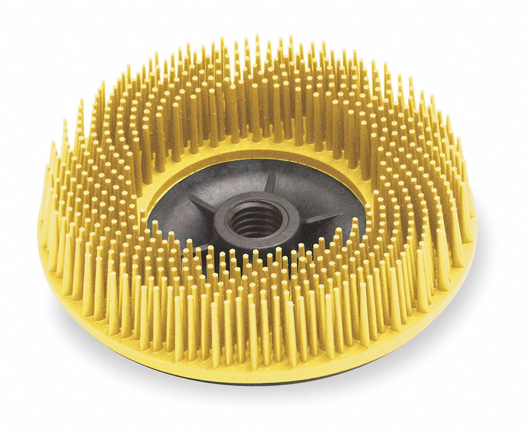 SCOTCHBRITE Bristle Disc Arbor Hole, 4 1/2 in Dia, 3/4 in Trim Lg, 80