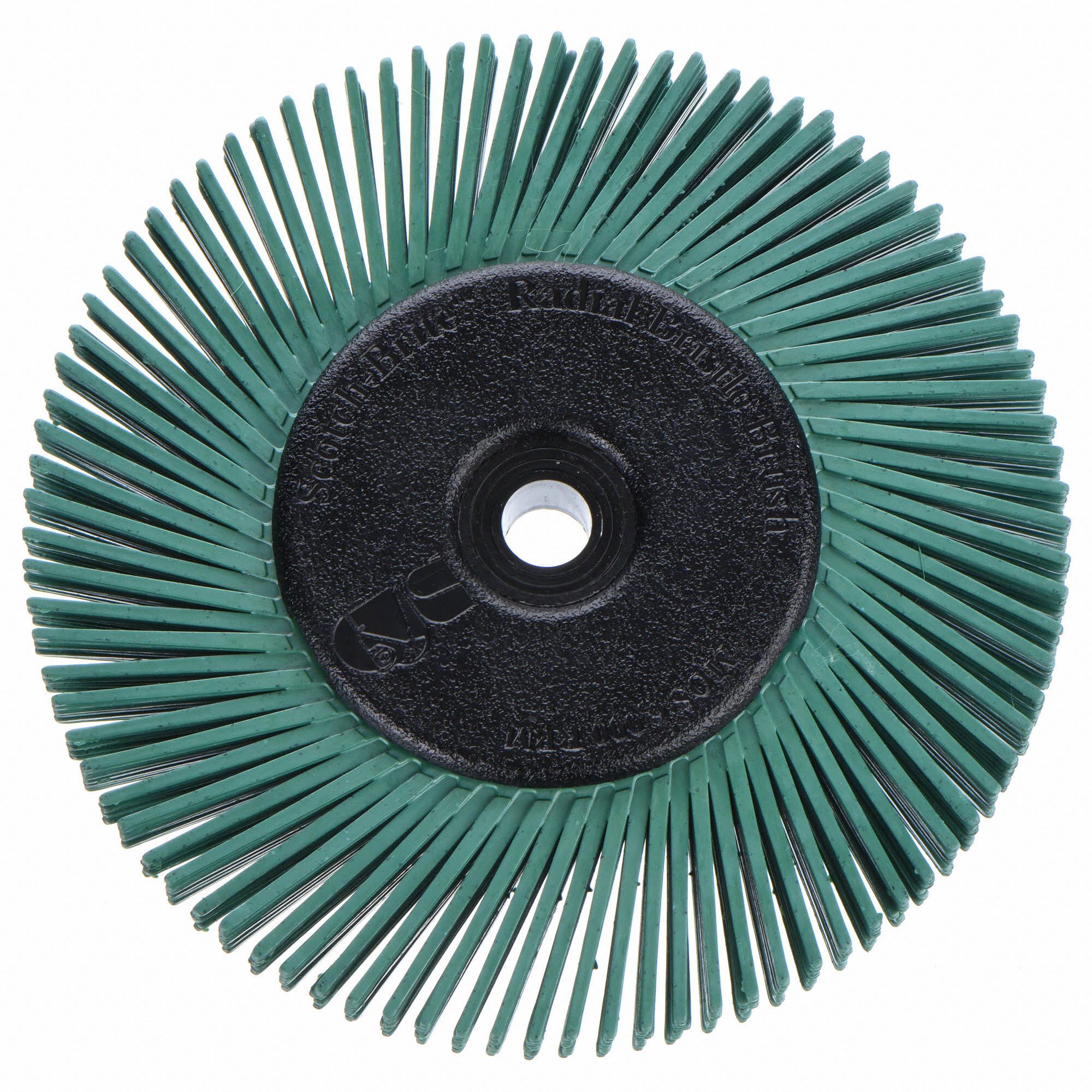 SCOTCHBRITE 6 in, Radial Bristle Brush, Arbor Hole, Ceramic, 50 Abrasive Grit 6RZ21