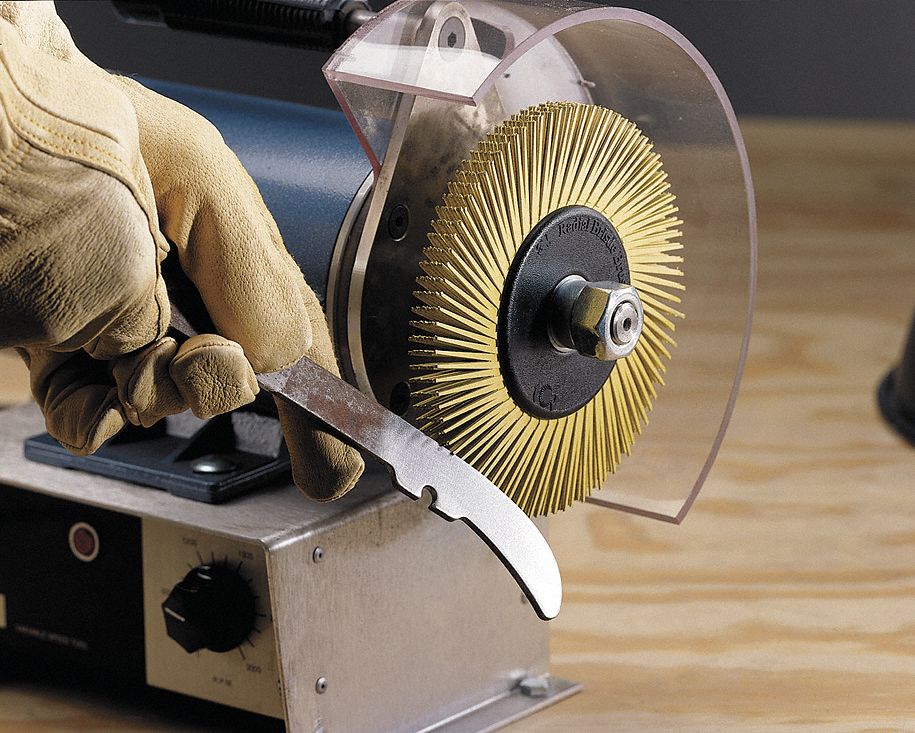 SCOTCHBRITE Radial Bristle Brush 6 in Brush Dia., 50 Abrasive Grit, Ceramic 6RZ21