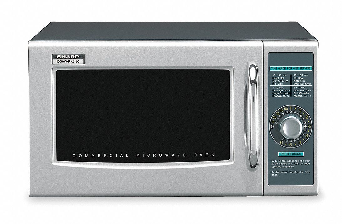 SHARP Professional Microwave: Stainless Steel, 1 cu ft Oven Capacity, 1,000  W Cooking Watt, R21LCFS