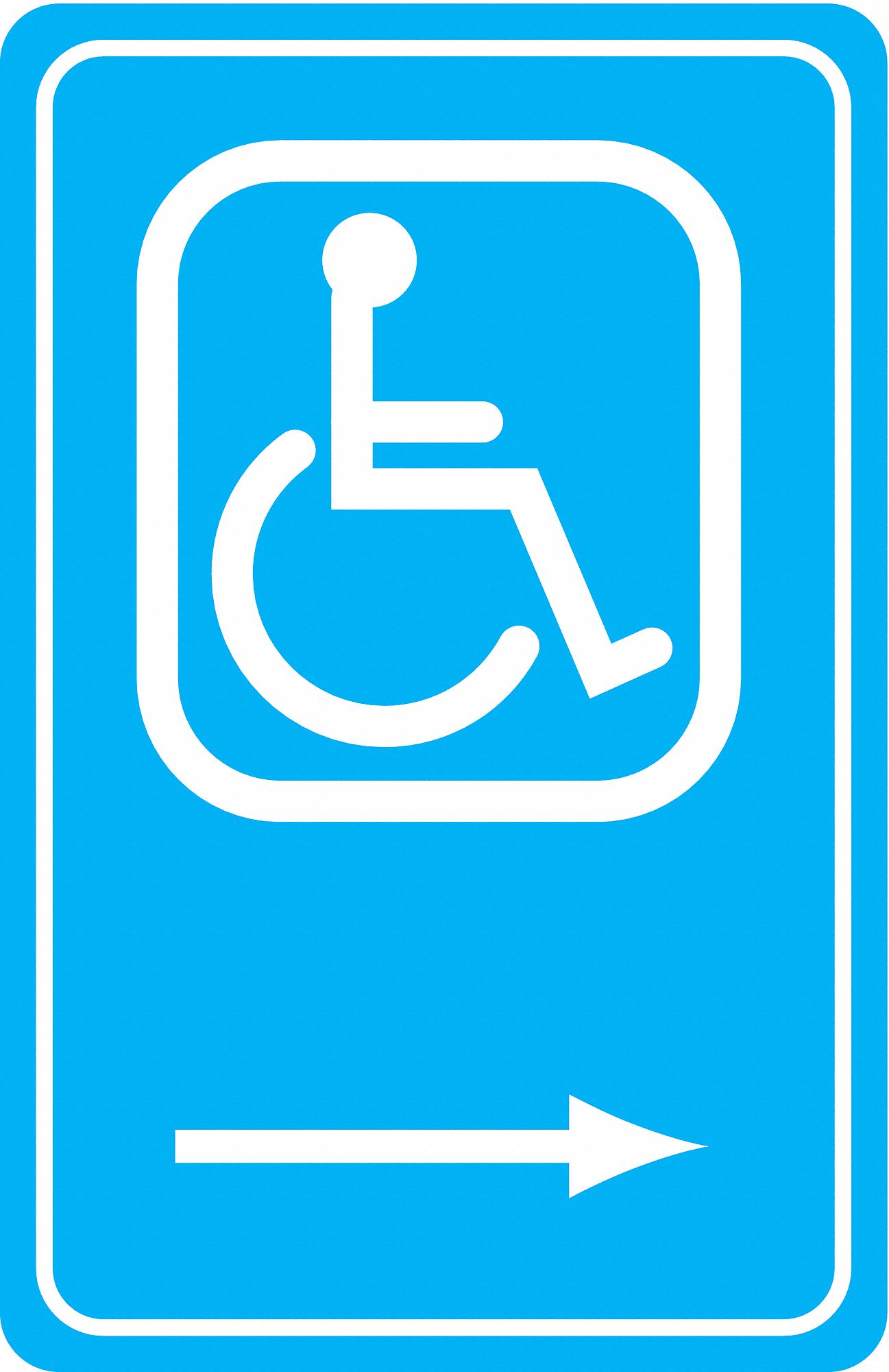 Handicap Parking Sign, Rectangle, Aluminum - Grainger