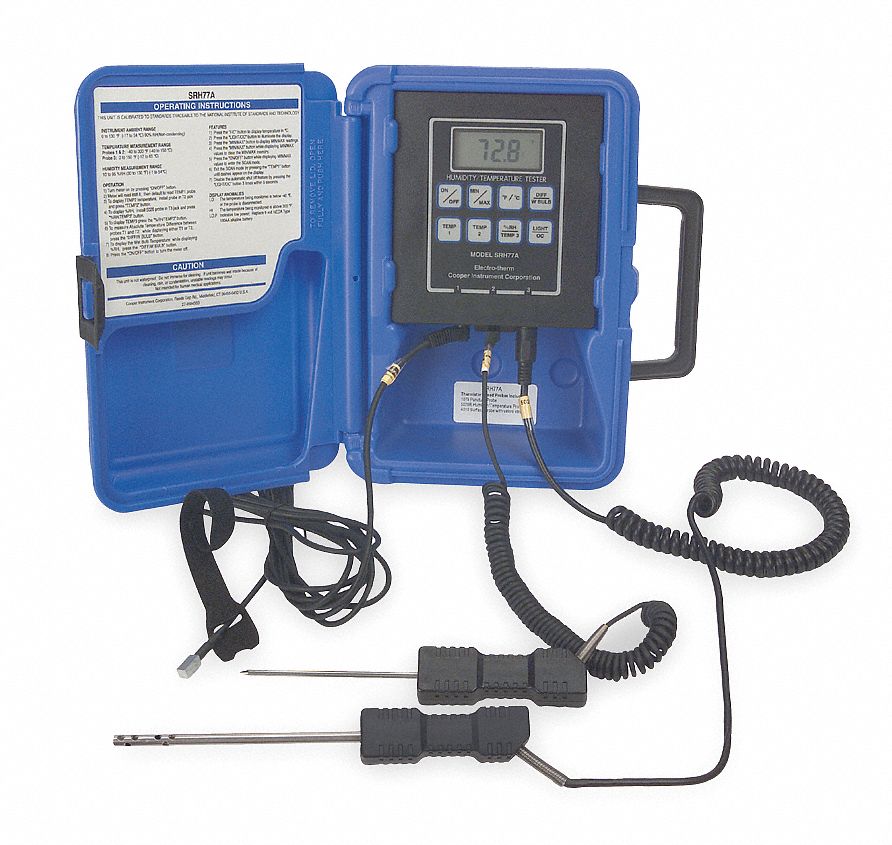 COOPER ATKINS Temperature Humidity Meter Multichannel Thermistor Temp Meter with Min/Max