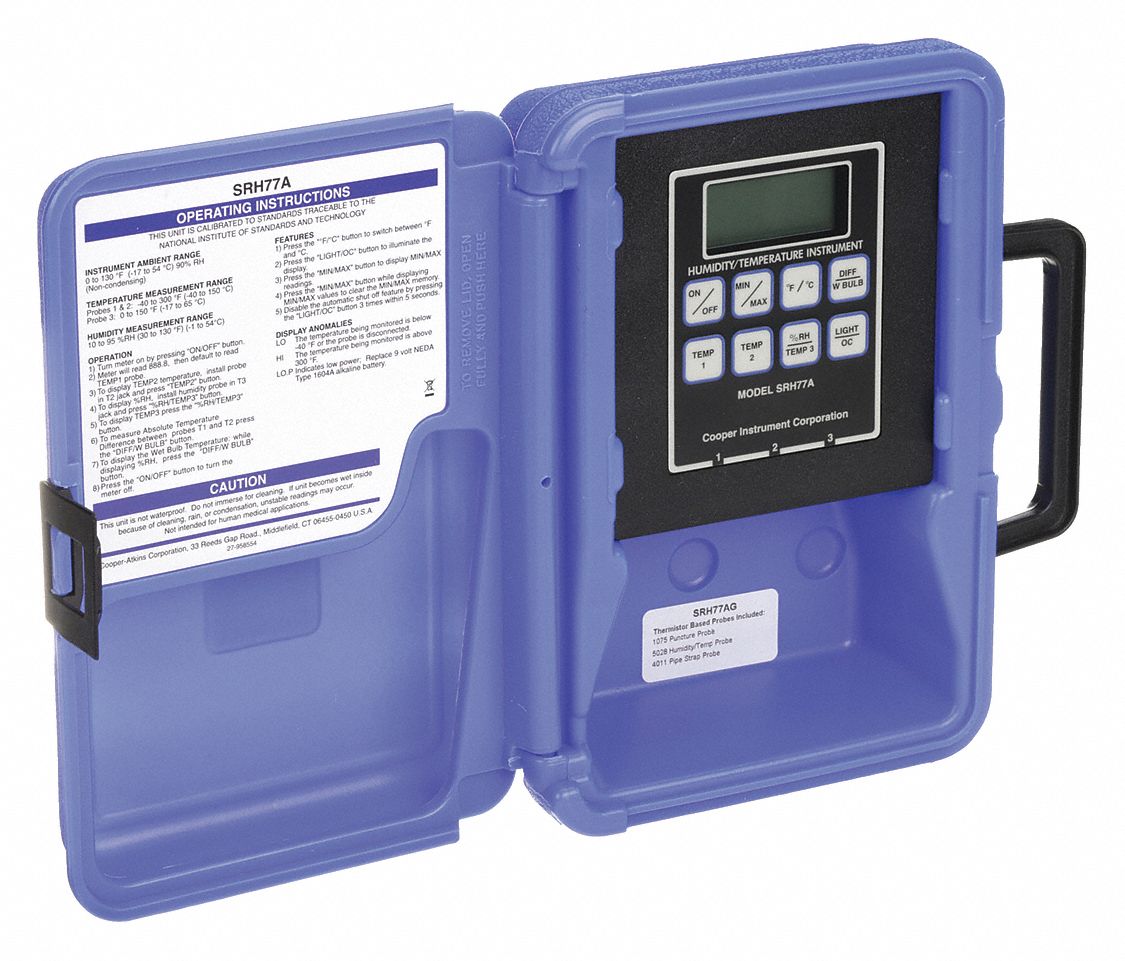 TEMP/HUMDTY METER,10 TO 95P REL HUM