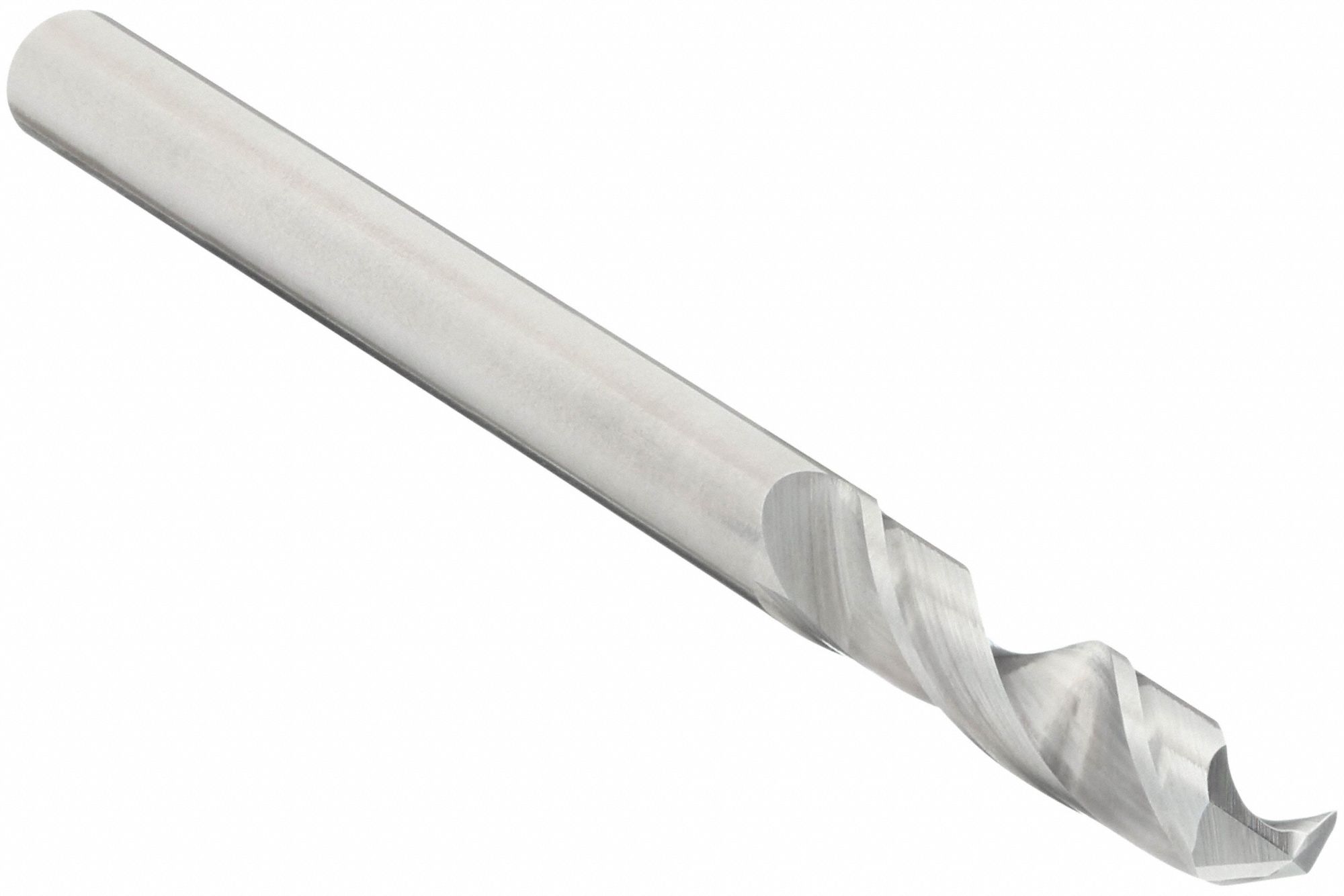 SCREW MACHINE DRILL BIT, ⅛ IN DRILL BIT SIZE, 2 IN LENGTH, CARBIDE, BRIGHT FINISH