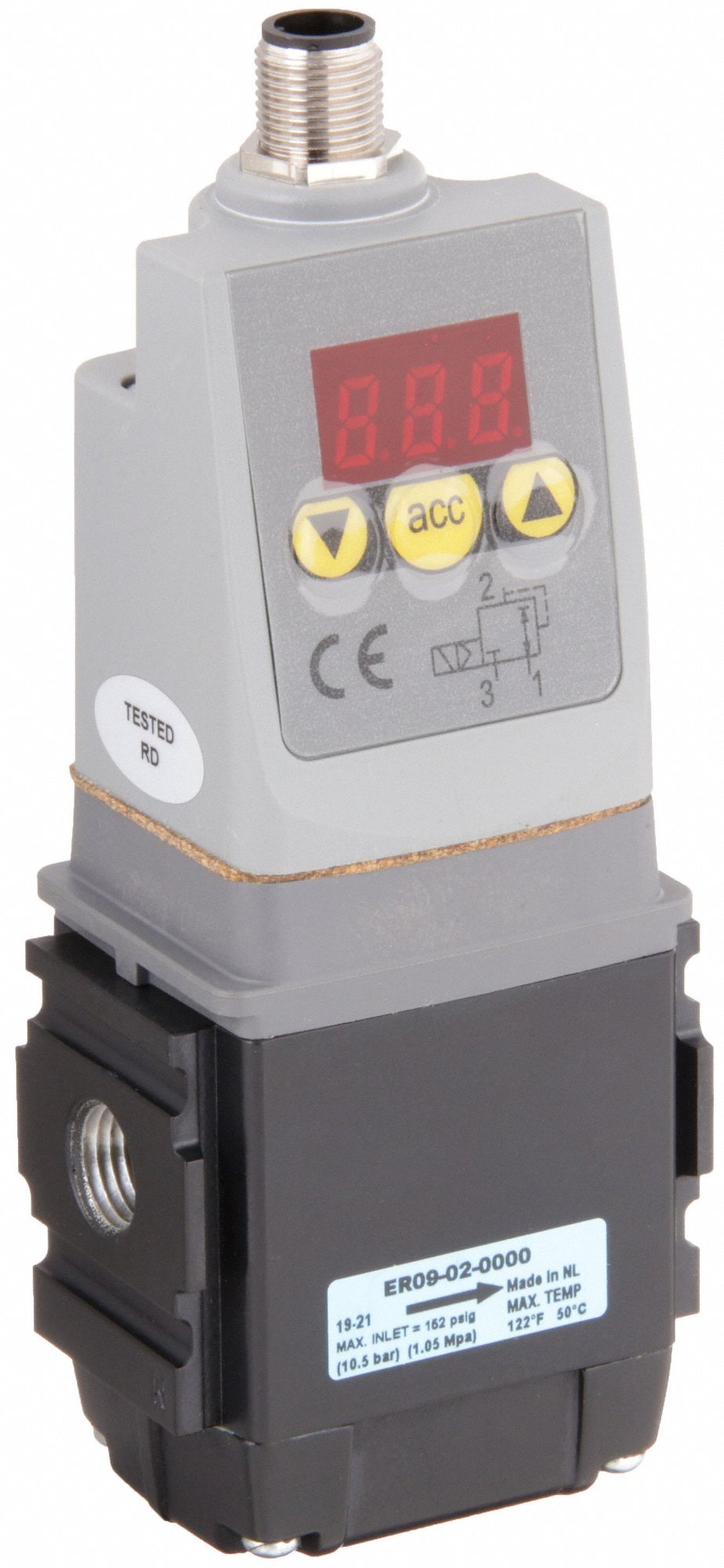 Proportional Regulator: 1/4 in, NPT, 152 psi Max Op Pressure, 7.3 psi Min Op Pressure