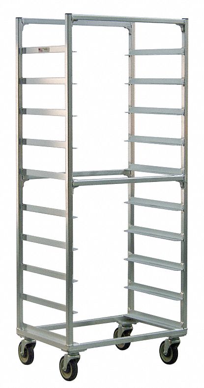 Bun Pan Rack: 10 Slots, 6 in Betw Shelves, 700 lb Capac, 28 3/8 in Wd, 19 in Dp