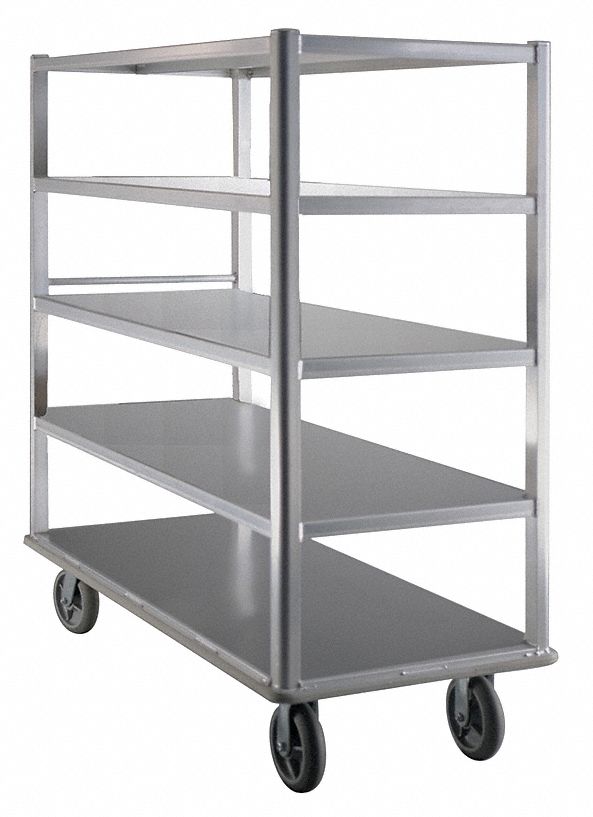 Cart: 3, 000 lb Max Load Capacity, 5 Shelves, 29 in Overall Wd, 66 in Overall Ht