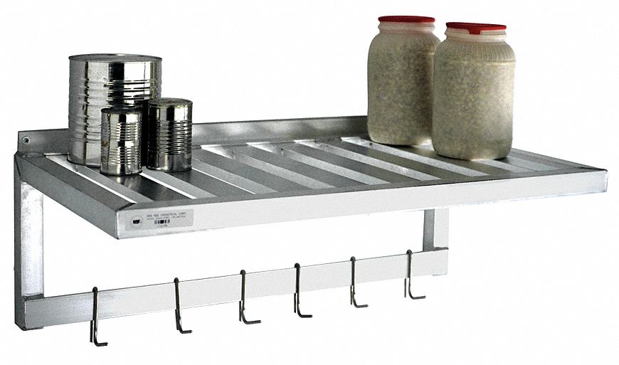 T-BAR WALL SHELF/POT RACK, 36 IN X 20 IN X 13 IN, 36 IN X 20 IN, 700 LB LOAD CAPACITY